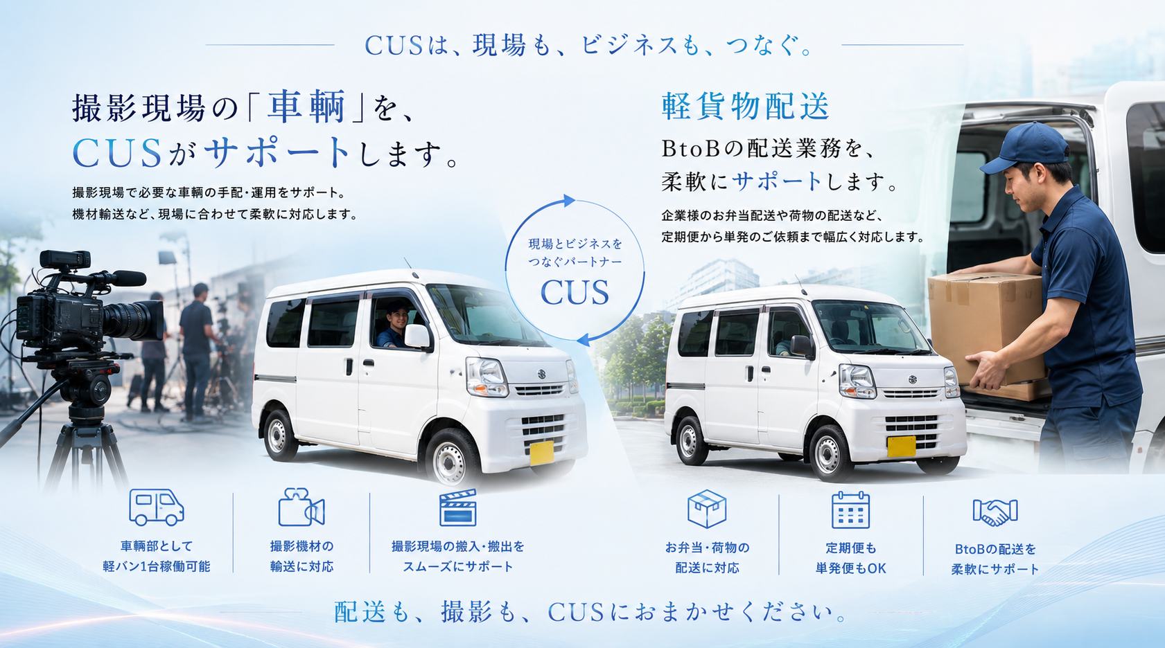 軽貨物配送・撮影現場の車輌サポート
